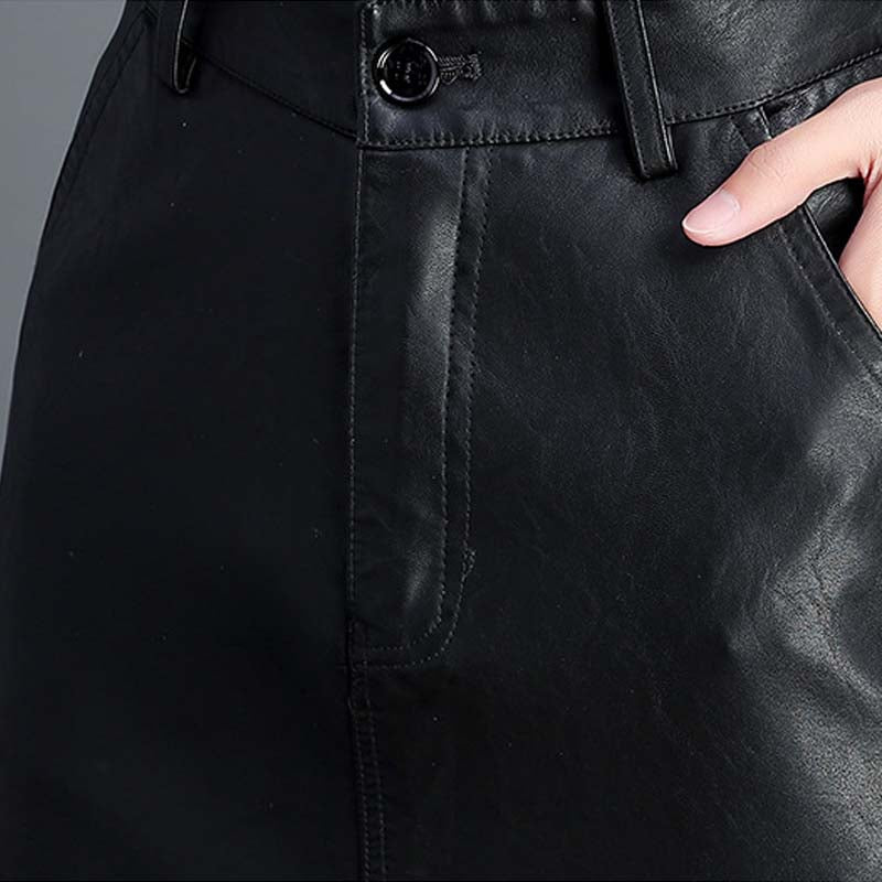 Leather Skirt Ladies Bag Hip Pencil Skirt