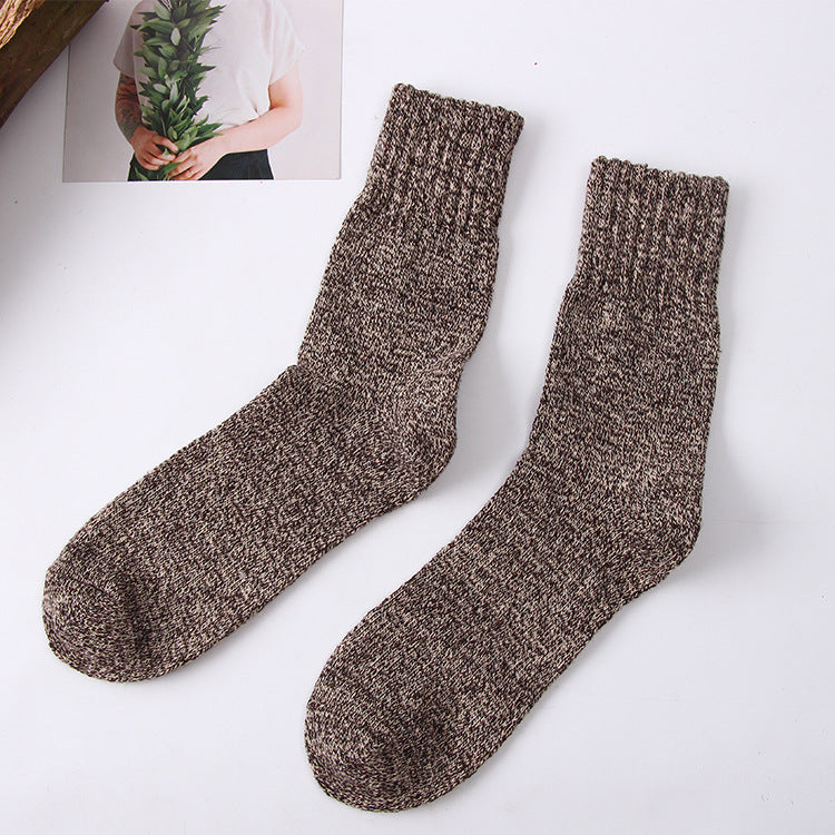 Winter terry wool socks men