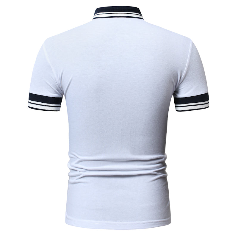 Men's Short Sleeved Polo Shirt Fashion Printed Bottom Shirt