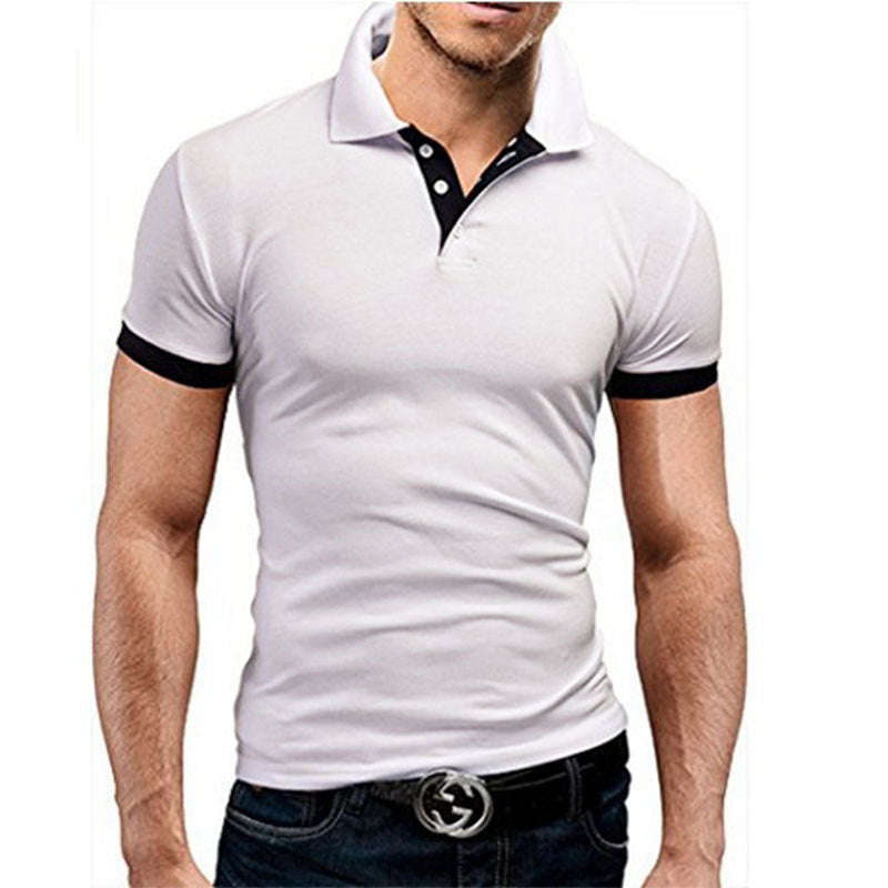 Men's stand-up cotton polo shirt