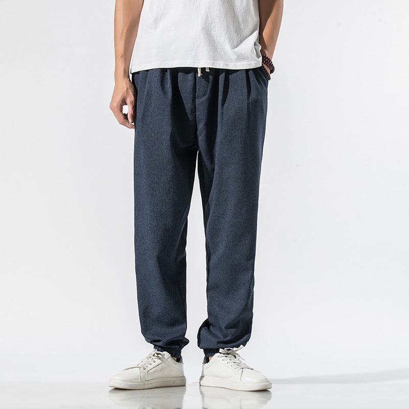 Japanese linen beam pants men