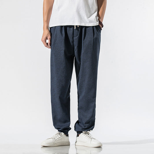 Japanese linen beam pants men