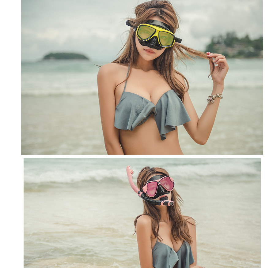 Snorkeling Sambo Set Full Dry Snorkel Large Frame Anti-fog Myopia Goggles Swimming Equipment Mask