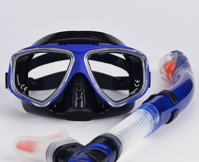 Snorkeling Sambo Set Full Dry Snorkel Large Frame Anti-fog Myopia Goggles Swimming Equipment Mask