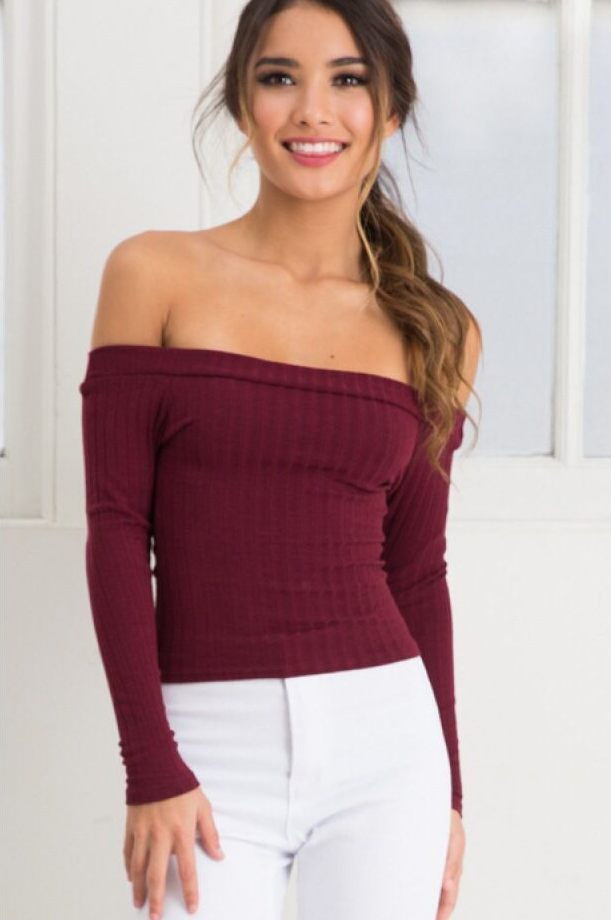 Women Off Shoulder Crop Top