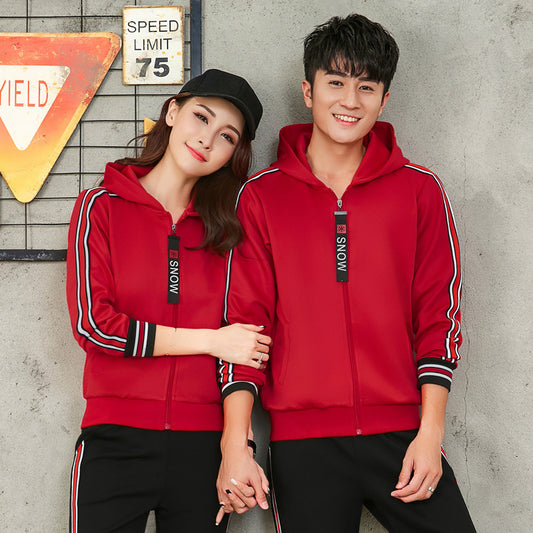 Sweater casual suit men and women running fitness team uniform