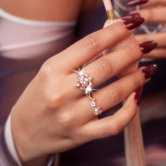 Light Extravagant Love Heart Zircon Ring For Women