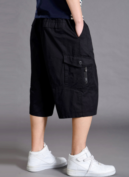 Sports Cropped Trousers Men's Loose Shorts Plus Fat Plus Size Fat Guy Casual Thin 7-point Overalls