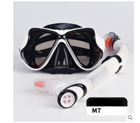 Snorkeling Sambo Set Full Dry Snorkel Large Frame Anti-fog Myopia Goggles Swimming Equipment Mask