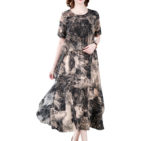 Silk Ink Painting Temperament Noble Lady Dress