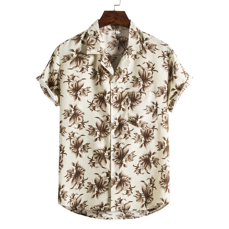 Men Short sleeved beach shirts men New printed T shirt