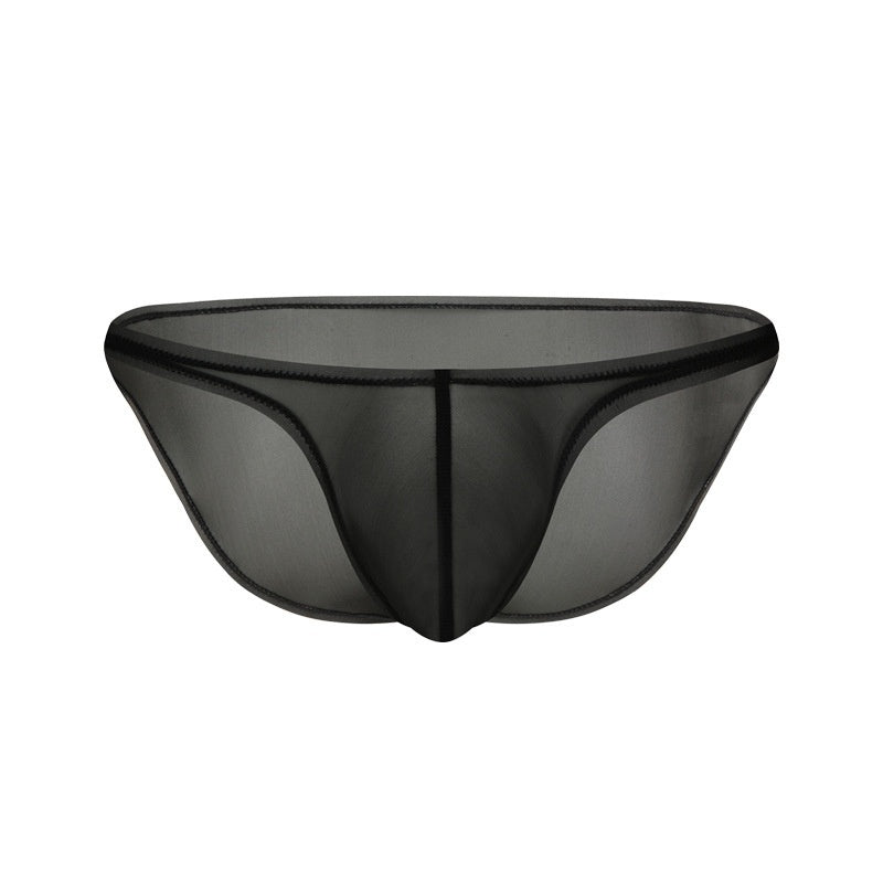 Ultra-thin Transparent Ice Silk Briefs Men's U Pouch Nylon Underwear