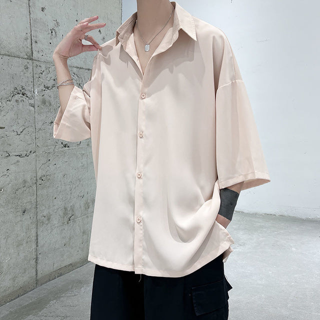 Privathinker Half Sleeve Men Solid Shirts Summer Casual Over