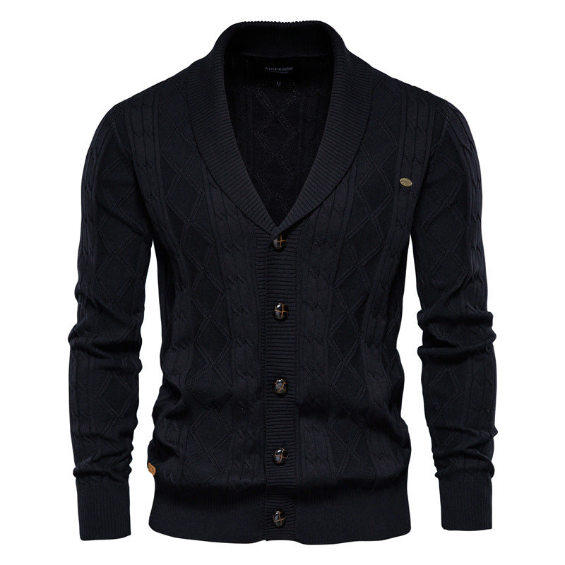 Men's Cardigan Sweater Padded Sweater Trend