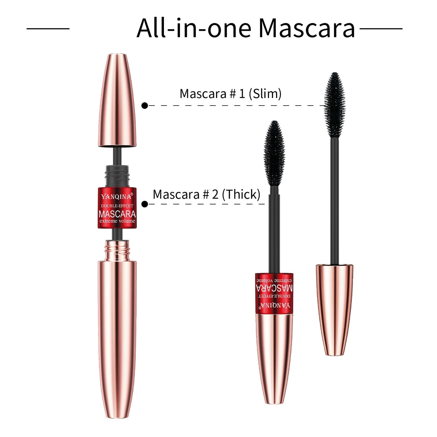 Face Makeup Double-headed Mascara 2-in-1 Not Smudge Long