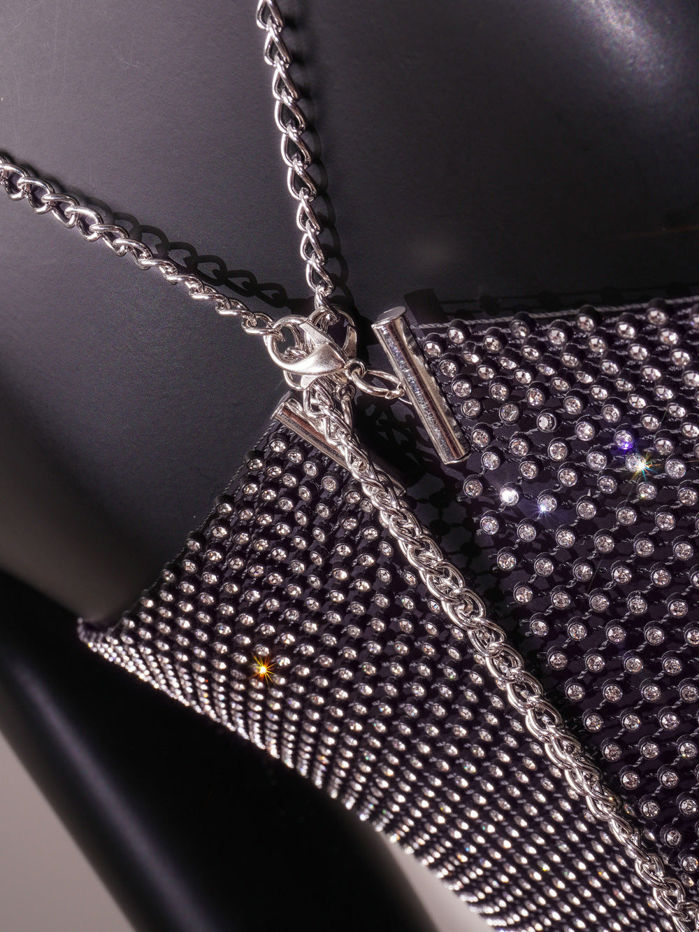 Popular Rhinestone Grid Super Shiny Top Vest