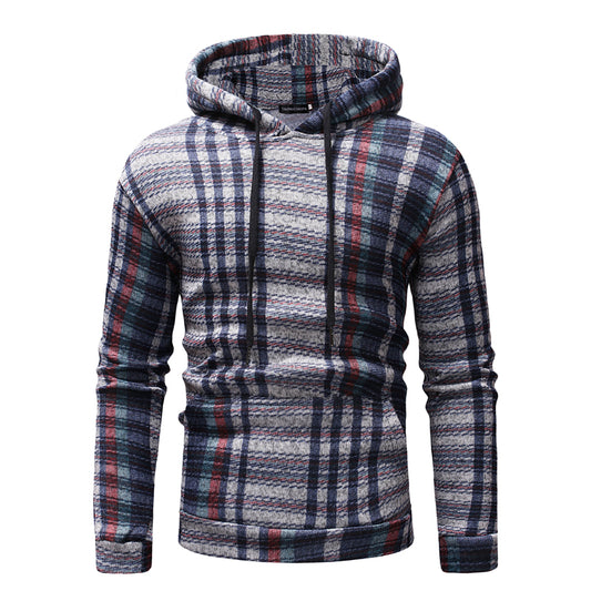 Hooded Men Striped Sweater Slim Fit