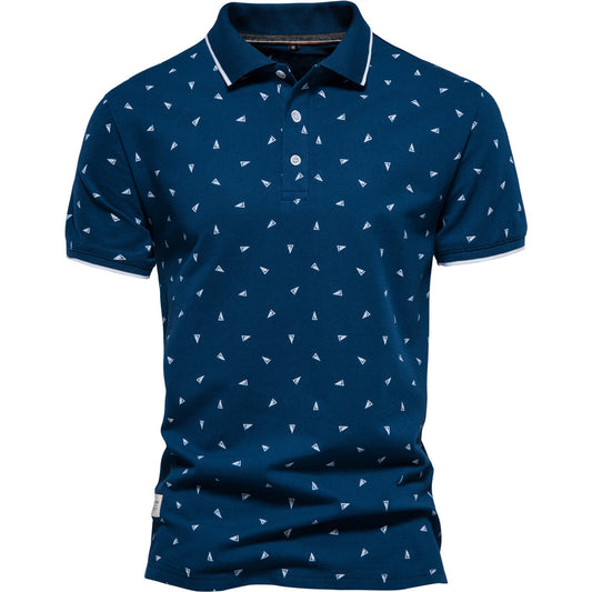 Men's Fashion Printed Short-sleeved Top Polo Shirt