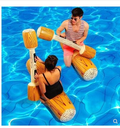 Summer Outdoor Beach Pool Inflatable Swimming Rings Women men Double Beat Swim Log Stick Set Ring Pool Water Sports