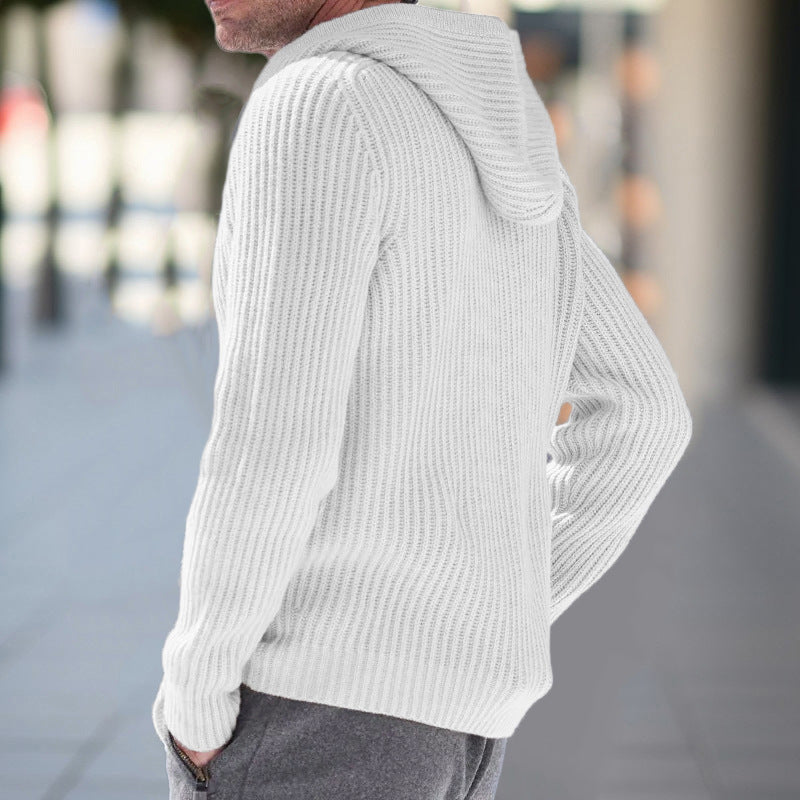 Men's Knitwear Hooded Long Sleeve Knitted