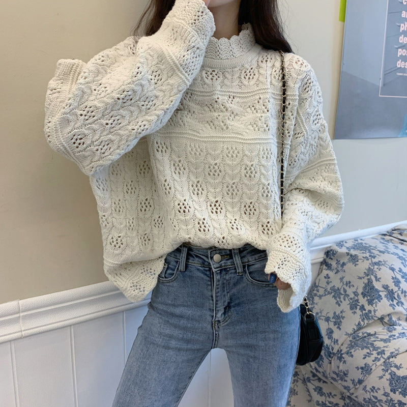 Knit  Women Loose-fitting Sweater