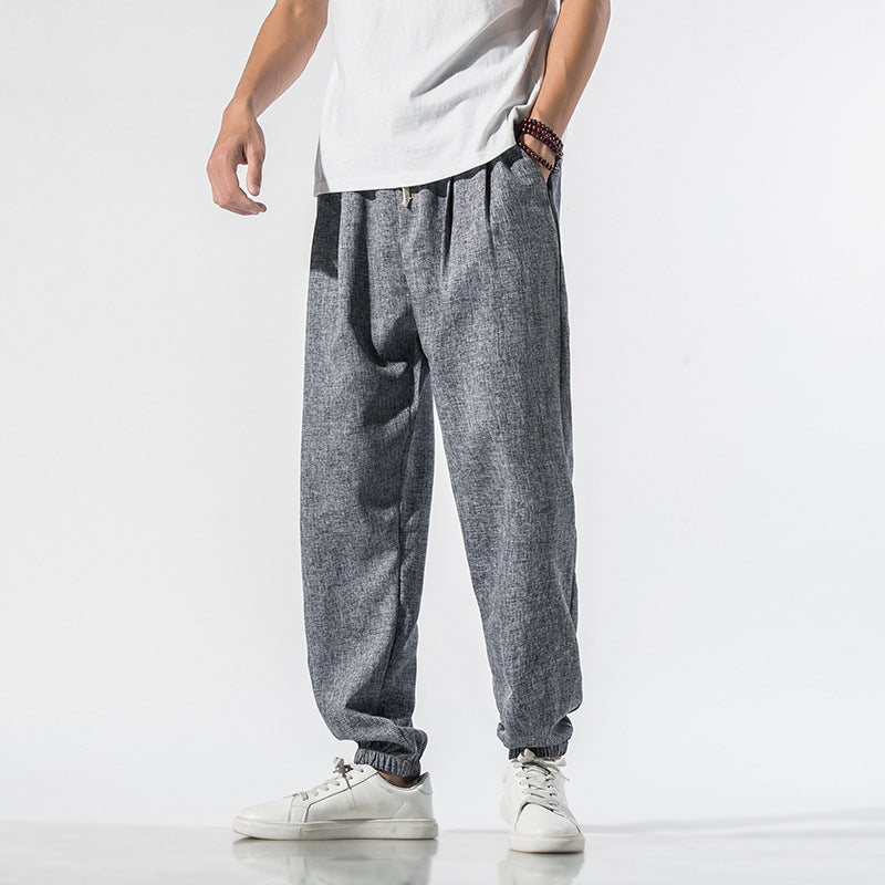 Japanese linen beam pants men