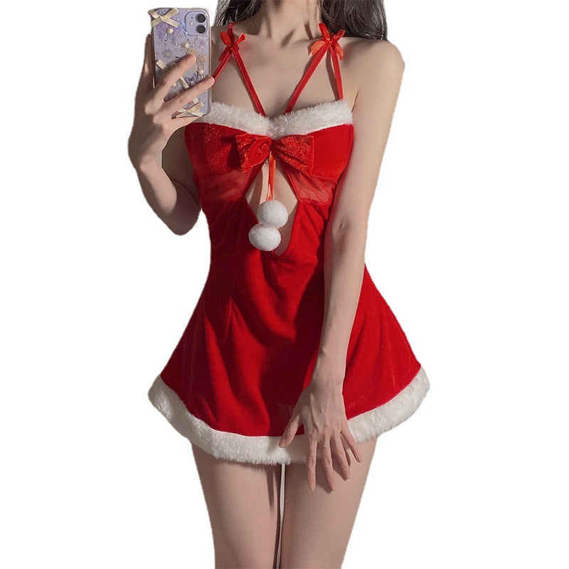 Underwear Christmas Dress Cute Plush Sling Nightdress