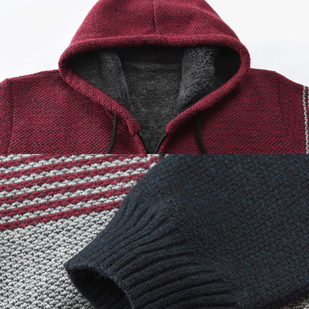 Men's Autumn Winter Hooded Sweater Cardigan