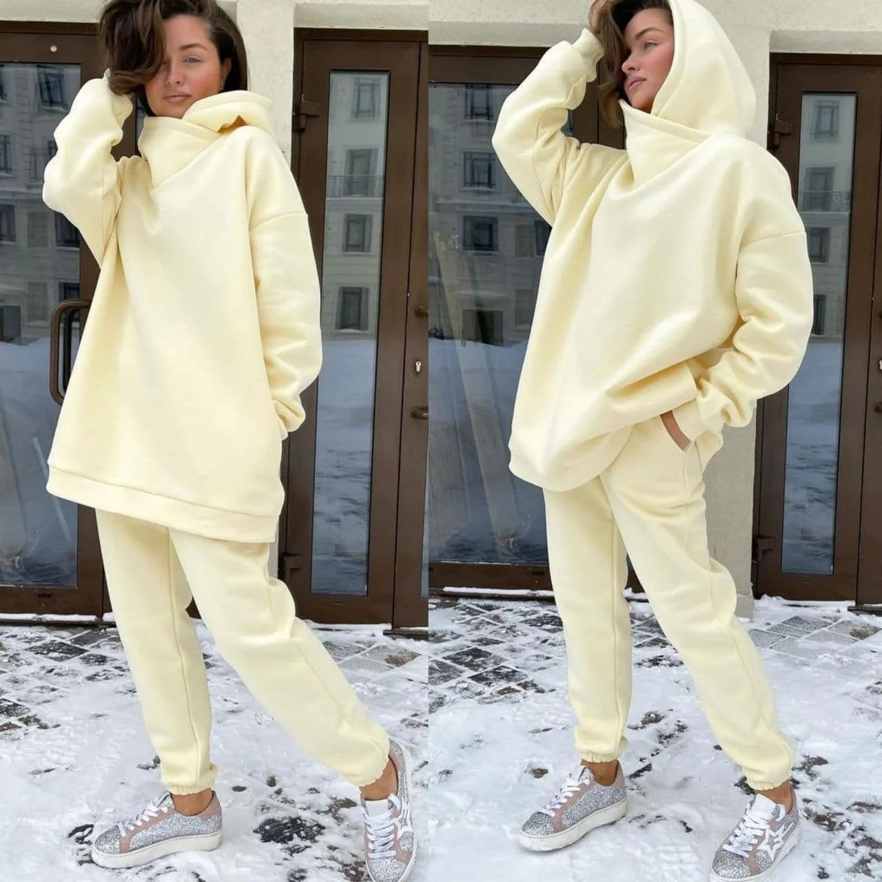 Women Fashion Casual Warm Sweater Suit