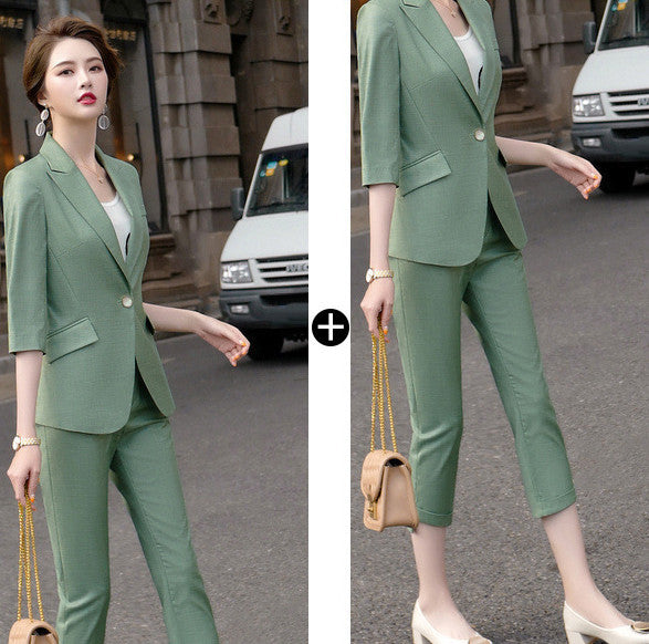 Ladies Fashion Business Wear Temperament Jacket Pants Set