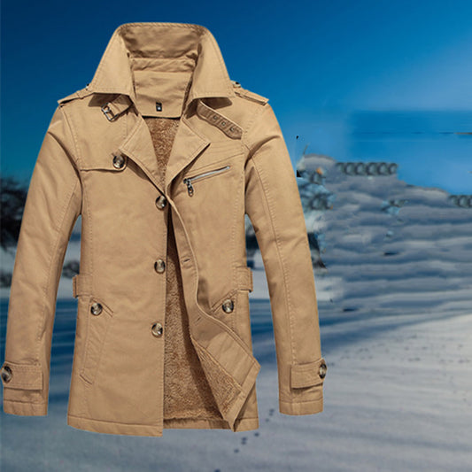 Men's Fashion Casual Fleece Overcoat Coat