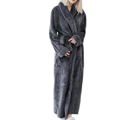 Winter Sleep Bath Robe Women Men Warm Fleece  Robes