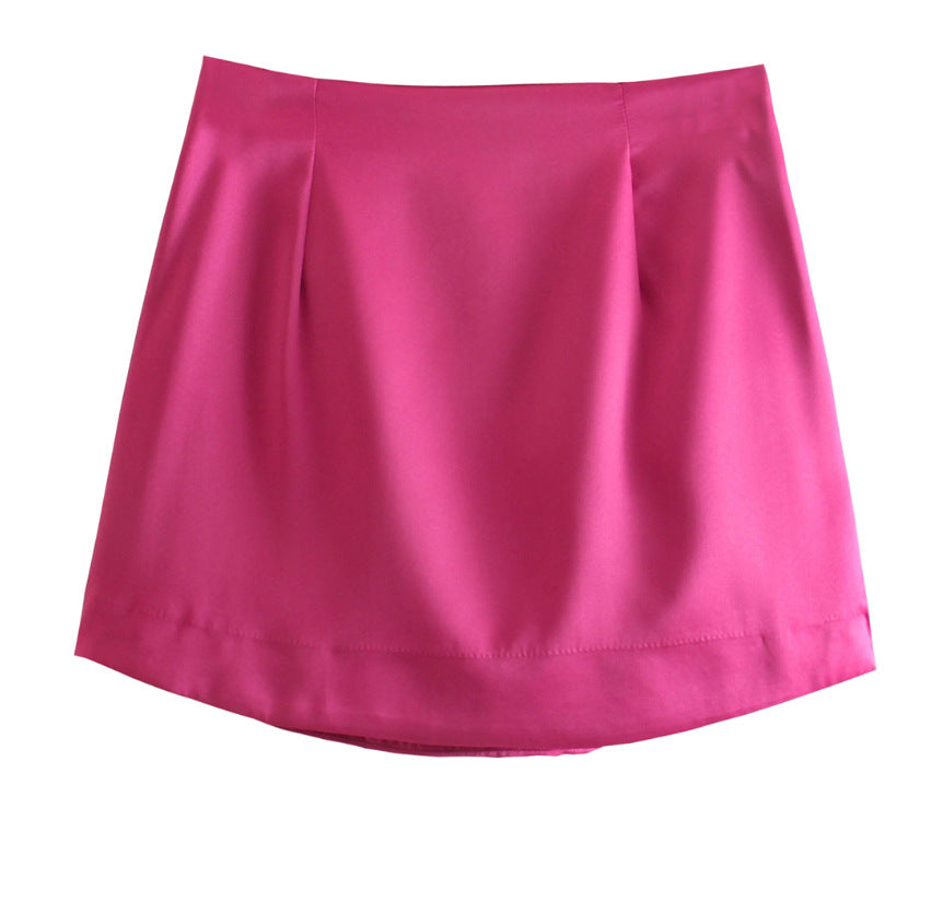 Women's Satin Street Skirt Office Professional Skirt