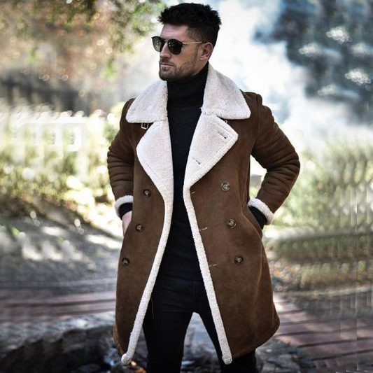 Winter Fleece Composite Suede Men's Warm Coat