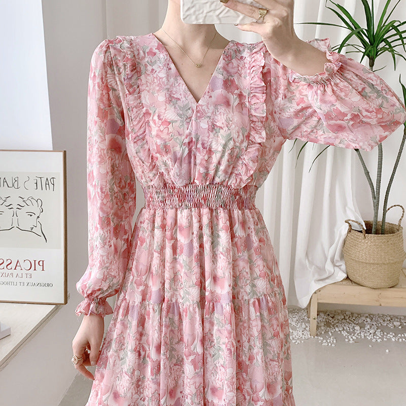 Chiffon Trendy Fashion Western Style Lady Dress