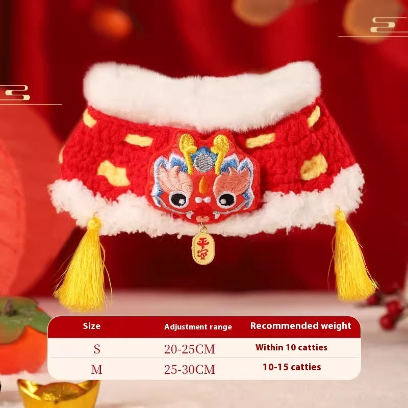 Pet Cat Clothes New Year Scarf Collar