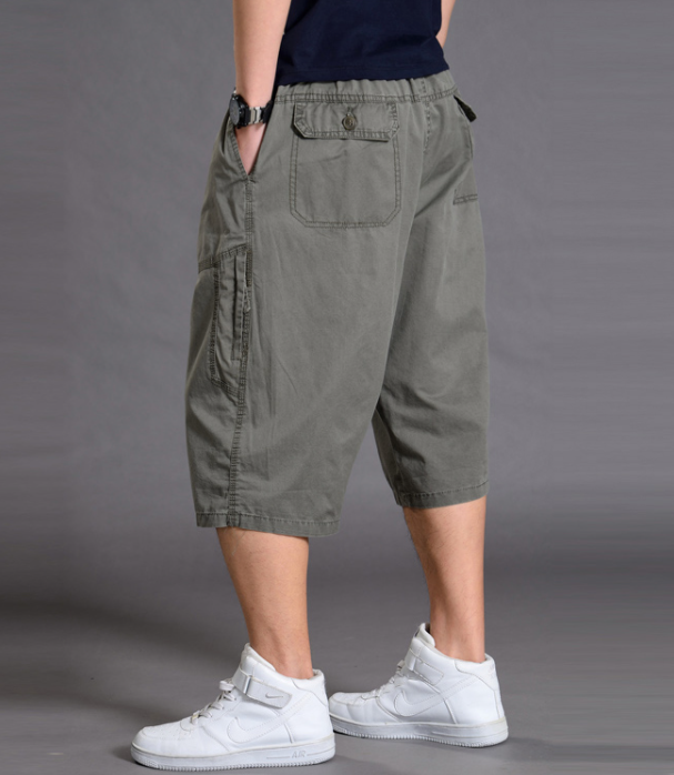 Sports Cropped Trousers Men's Loose Shorts Plus Fat Plus Size Fat Guy Casual Thin 7-point Overalls