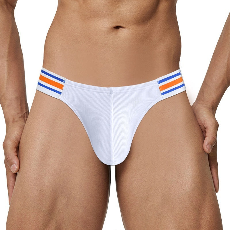 Men's Cotton Side Seam Label Low Waist Sports Hip Lifting Briefs Underwear Men