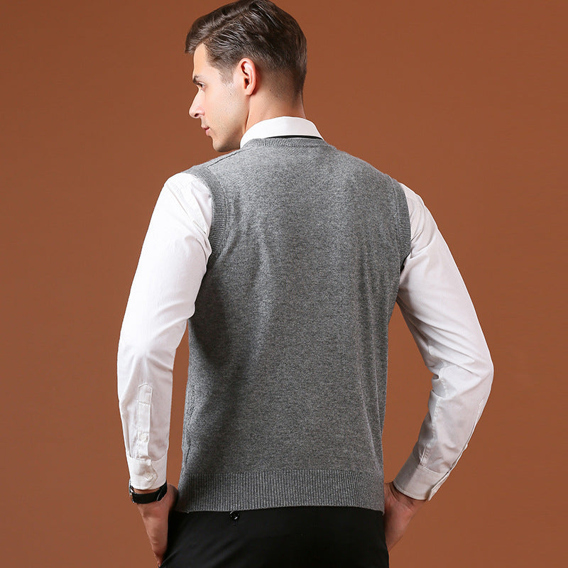 Diamond sleeveless cardigan vest men