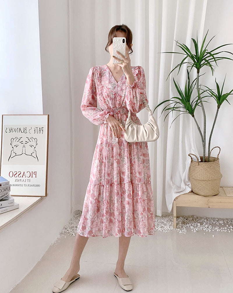 Chiffon Trendy Fashion Western Style Lady Dress