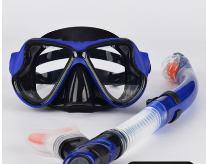 Snorkeling Sambo Set Full Dry Snorkel Large Frame Anti-fog Myopia Goggles Swimming Equipment Mask