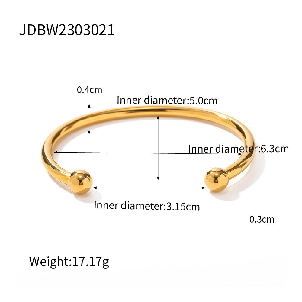 18K Gold Stainless Steel Classic Ball Bracelet