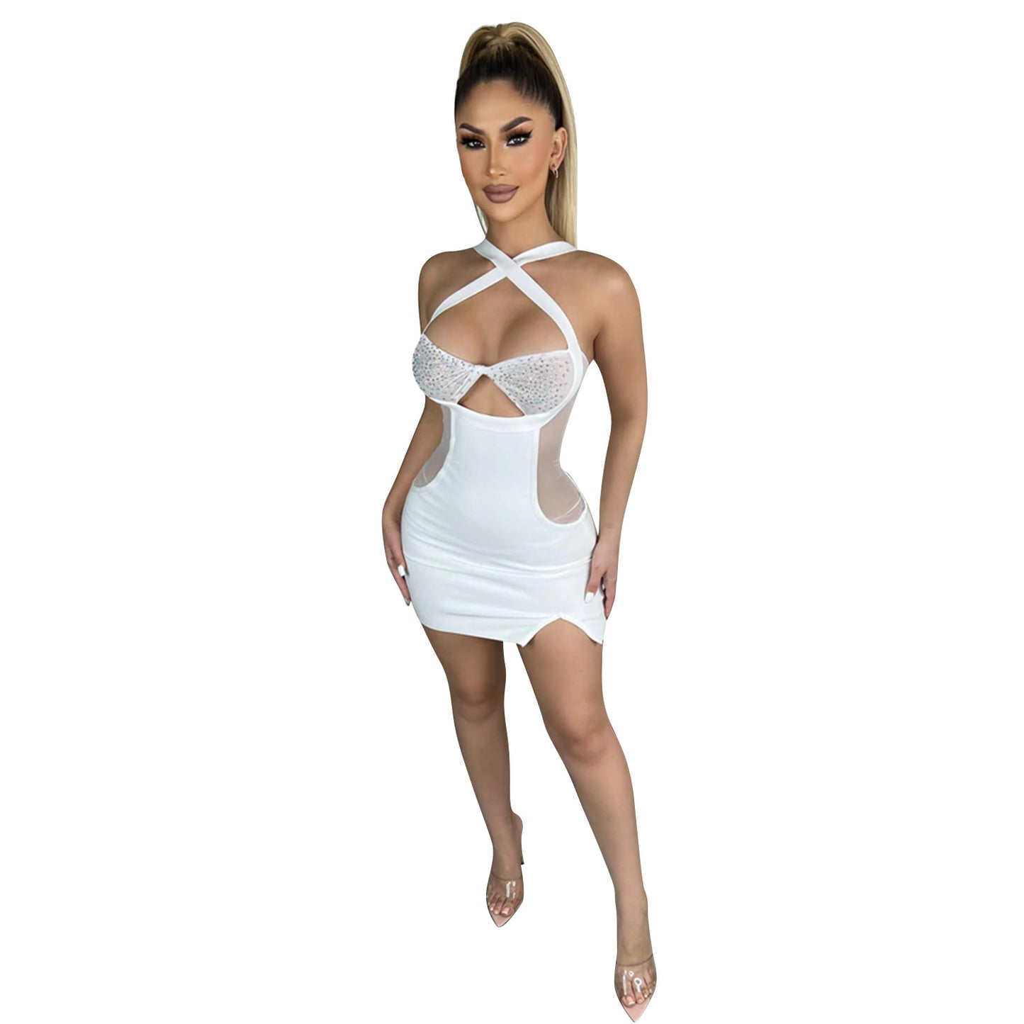 Women's Fashion Sling Hot Diamond Nightclub Dress