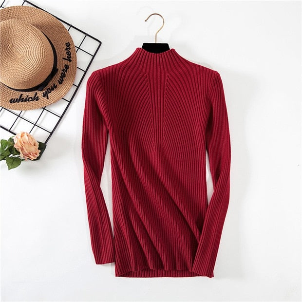 Threaded half-neck sweater sweater women