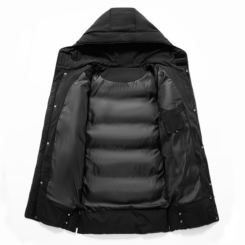 Plus Size Keep Warm Men's Thick Mid-length Cotton-padded Jacket