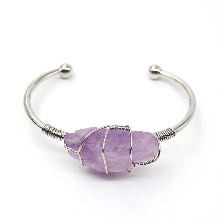 Women's Natural White Crystal Adjustable Bracelet Bracelet