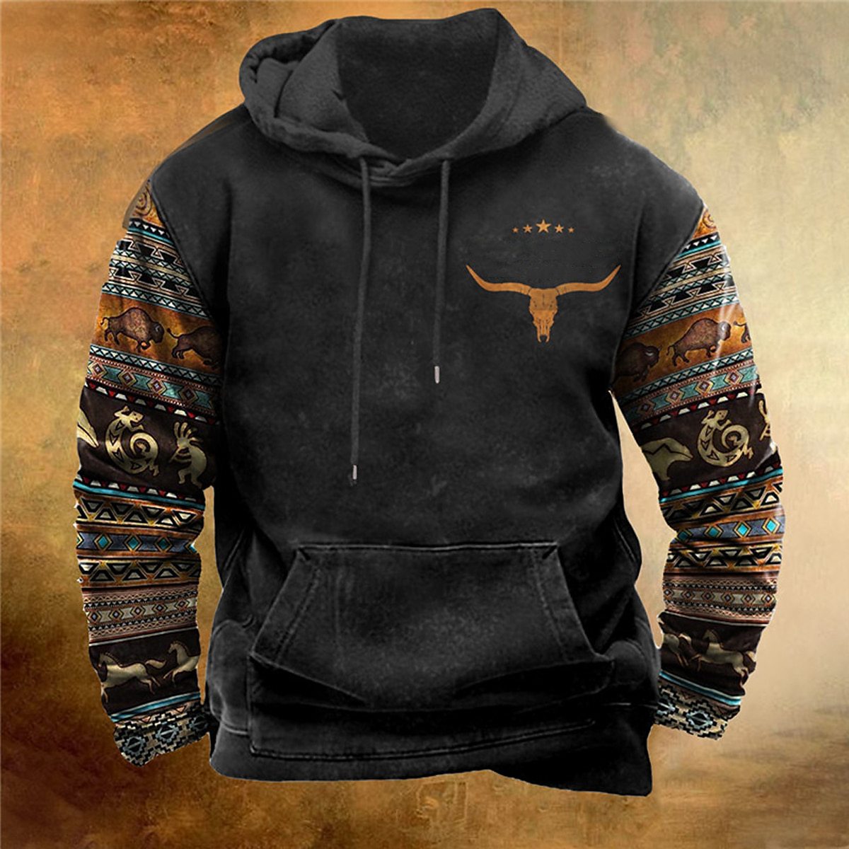 Men's Pullover Hoodie Bohemian Style