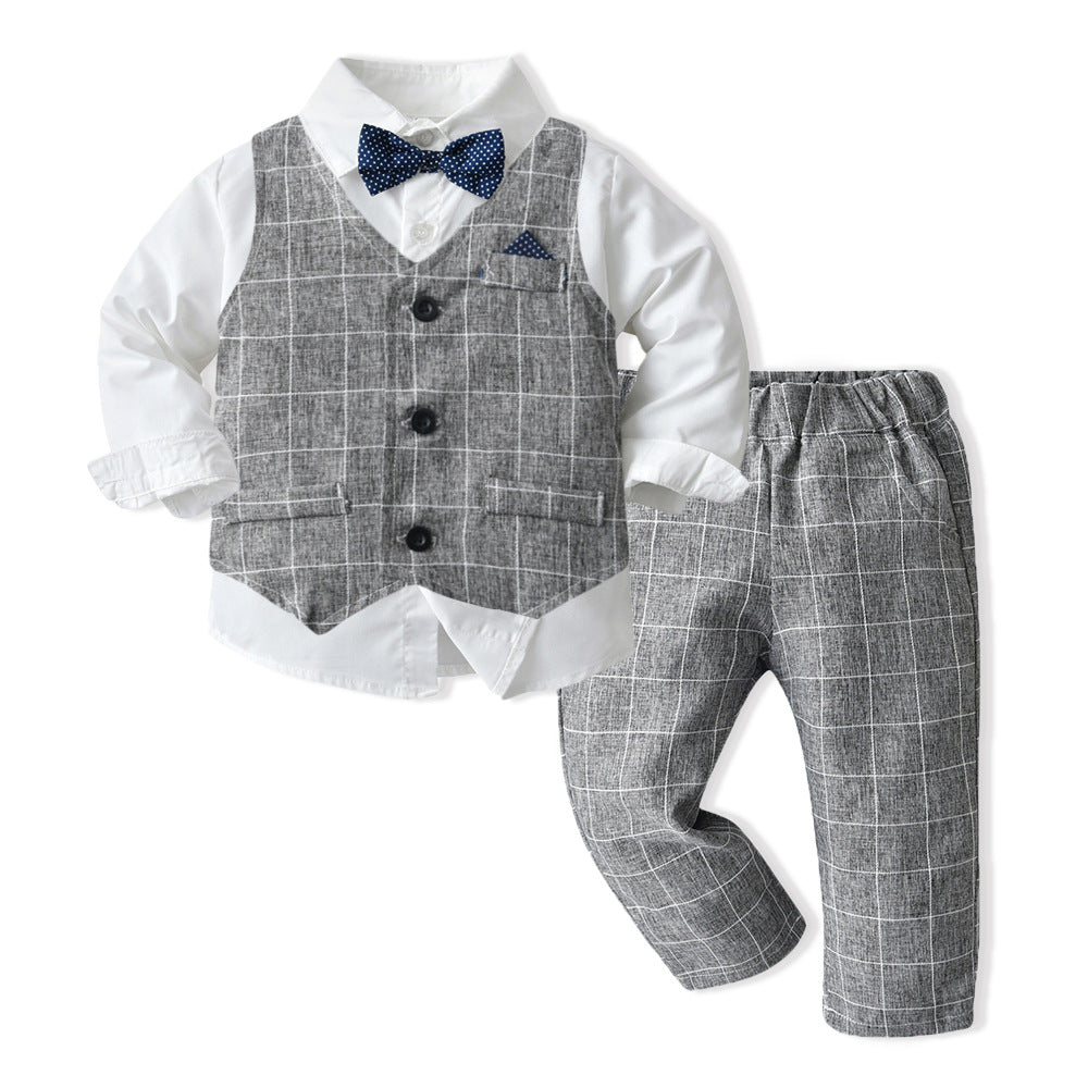 Boys Autumn Clothing Children's Suit Three-piece Set