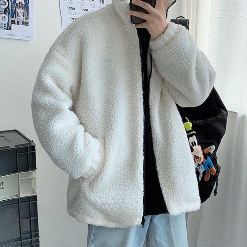 Men Winter Plush Loose Cotton Coat