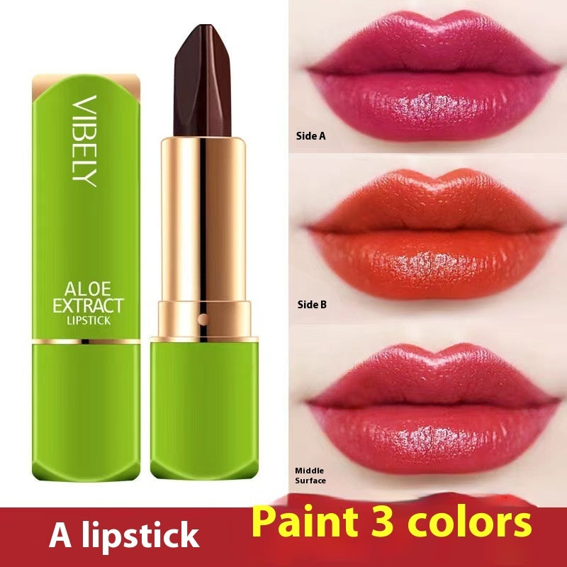 Nourishing Moisturizing Three-color Color-changing Lipstick